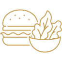 Pictogramme burgers et salades